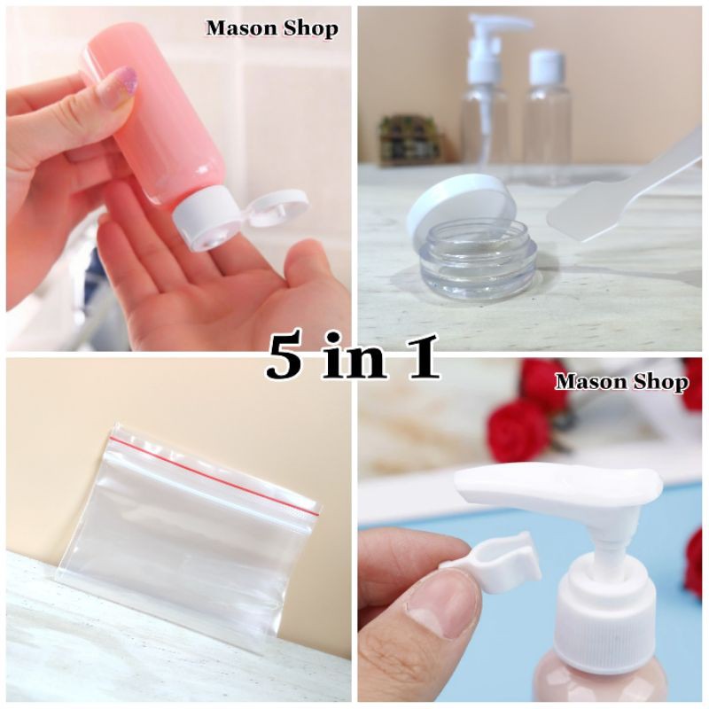 BỘ CHIẾT MỸ PHẨM du lịch 4 món giá rẻ - SET CHAI LỌ NHỰA PET sang chiết mĩ phẩm giá sỉ