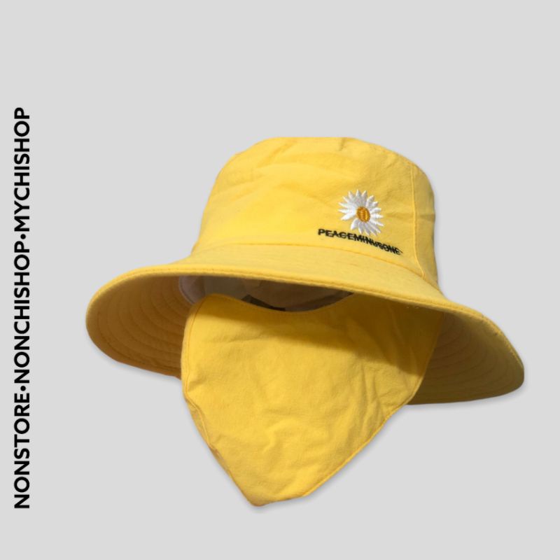 Nón chống nắng khẩu trang thêu hoa cúc