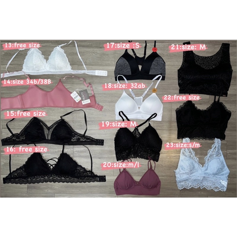 Áo Ngực Bralette Ren Thun Không Gọng Không Mút  Xuất Khẩu XS S M L XL
