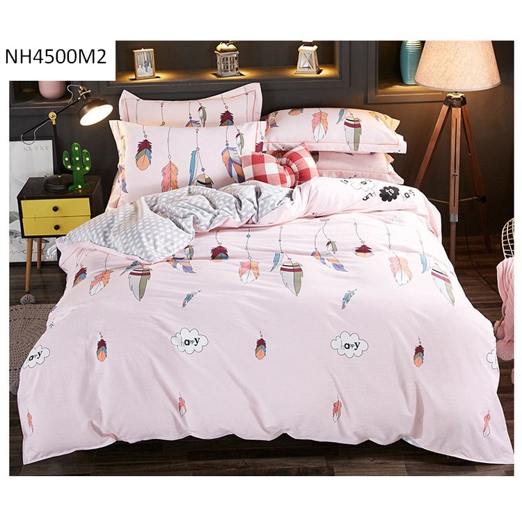 [SALE XẢ KHO] NH4500-Bộ chăn ga gối 150-180*200cm chất cotton 4CT (vỏ chăn, 2 vỏ gối, ga giường) hàng nhập