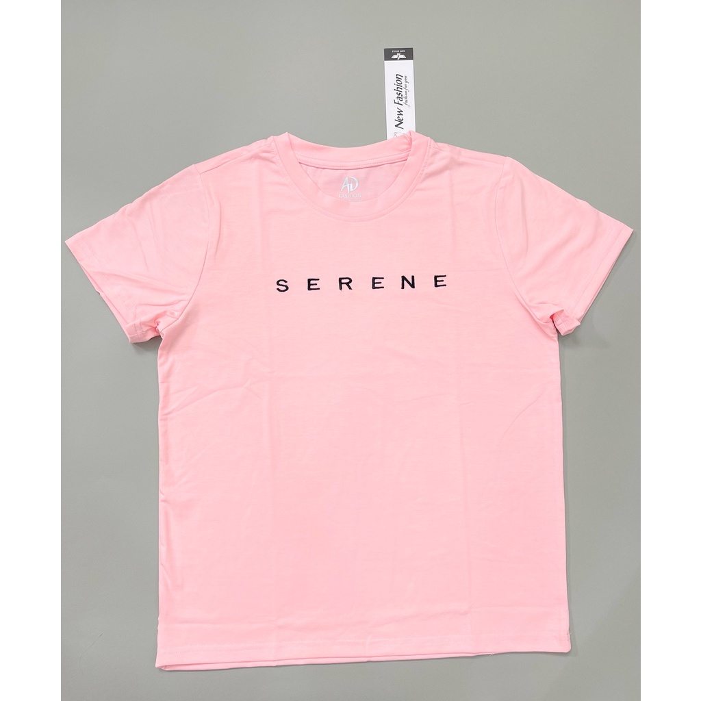 Áo thun nữ cổ tròn thêu chữ đẹp, áo thun tay ngắn nhiều màu thời trang