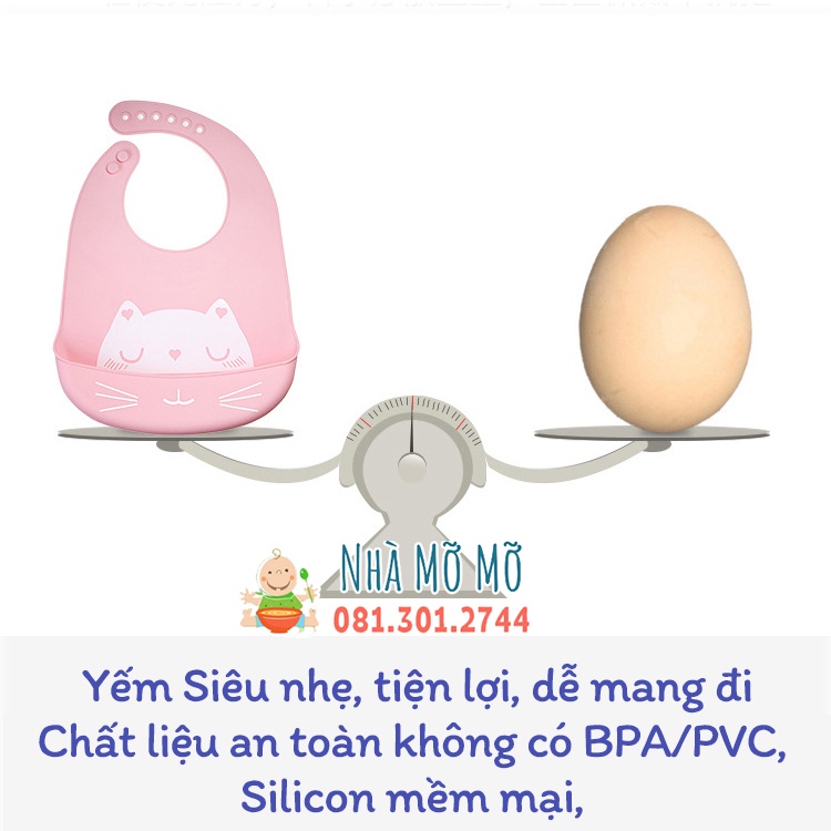 Yếm Ăn Dặm Yếm Máng Silicon Cho Bé Từ 6 Tháng