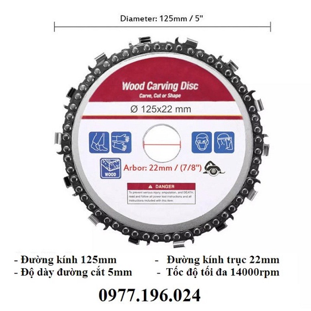 Lưỡi cưa đĩa hợp kim- đĩa lưỡi cưa xích cắt gỗ 125mm