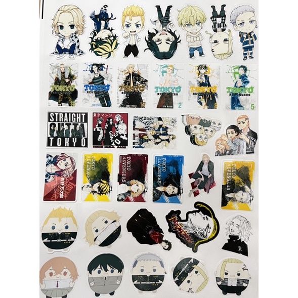 hình dán sticker tokyo revengers 32-34 cái ép lụa khác nhau/ ảnh Sticker anime tokyo revengers-takemichi