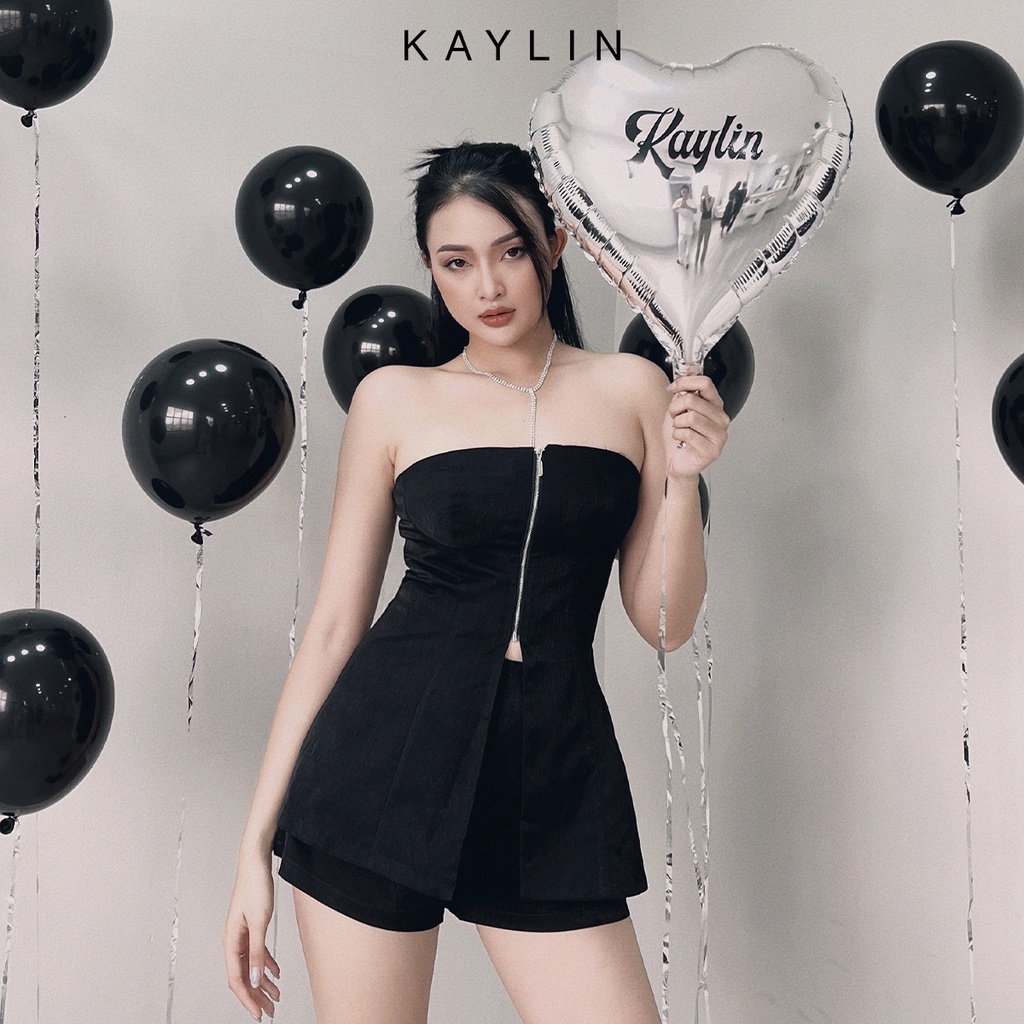 Set áo ống croptop dây kéo phong cách KAYLIN - N1790