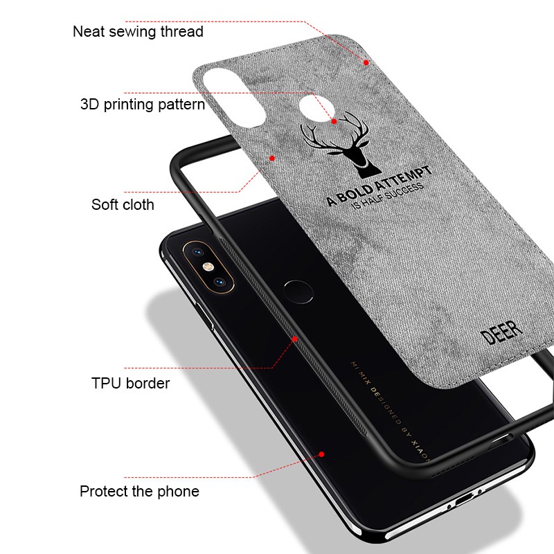 Ốp lưng chống sốc hình hươu cho điện thoại Xiaomi Redmi Note 5 6 Pro 6A 5 Plus Mi 8 Mi6X Mi5X Pocophone F1