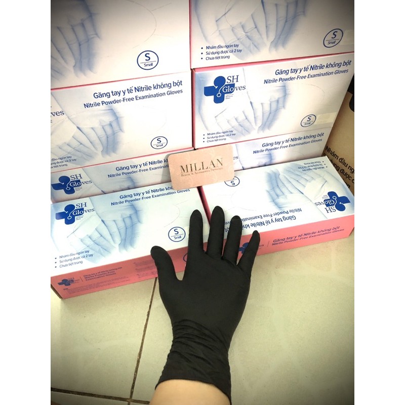 LOẠI TỐT Găng ĐEN Nitrile y tế KHÔNG BỘT (50pcs) | BigBuy360 - bigbuy360.vn