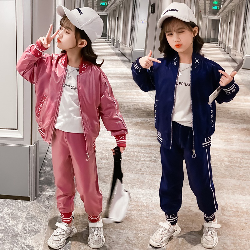 Thời trang bé gái 10 tuổi (3 - 12 tuổi)☑️ Set Quần Áo khoác thể thao☑️ bộ đồ size đại 40kg, 30kg, 35kg