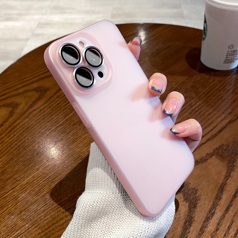 Ốp Điện Thoại Mềm Nhám Siêu Mỏng Chống Sốc Có Miếng Bảo Vệ Ống Kính Cho iPhone 11 12 13 Pro Max