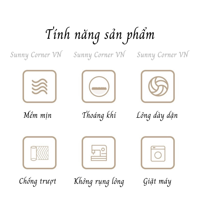 Thảm chùi chân chống trượt, thảm lau chân nhà tắm, phòng ngủ, phòng khách decor trang trí phong cách Bắc Âu
