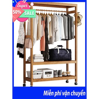 Tủ treo quần bằng gỗ , Giàn treo quần áo có bánh xe