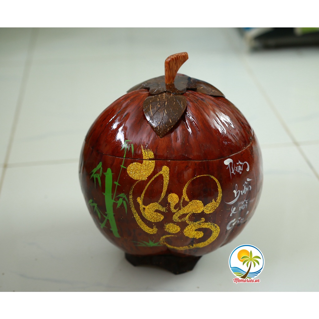 Vỏ Giữ Ấm Bình Trà Trái Dừa Viết Chữ Thư Pháp - Quà Tặng Ngày Lễ, Tết, Trang Trí Handmade, Thủ Công Mỹ Nghệ  Memories.vn