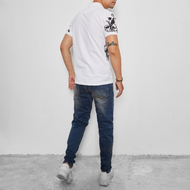 Áo thun polo phông cổ trụ HỌA TIẾT hoa văn hình xăm cao cấp VNXK