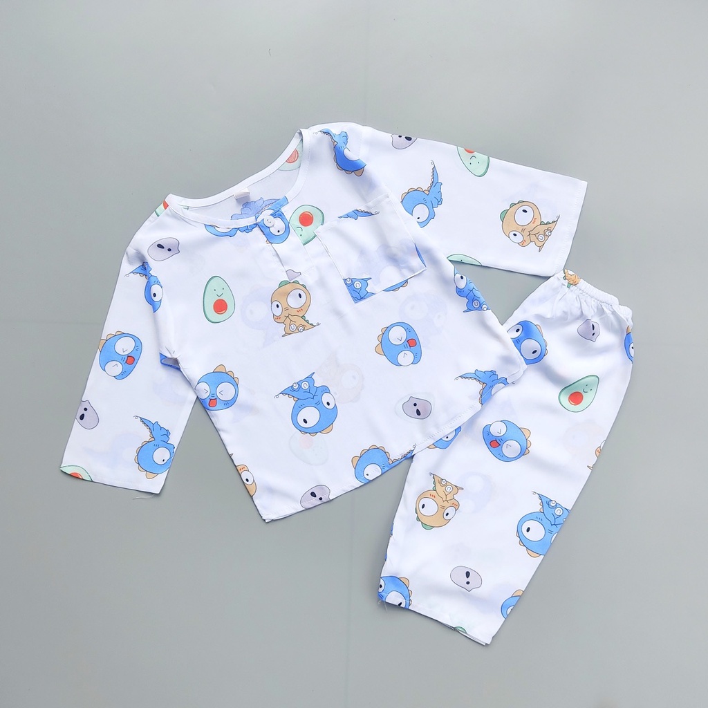 Bộ quần áo Tole Lanh Tay Dài Bé Trai chất vải mềm, mịn, mát từ 5-45kg