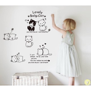 Decal dán tường Mèo xinh