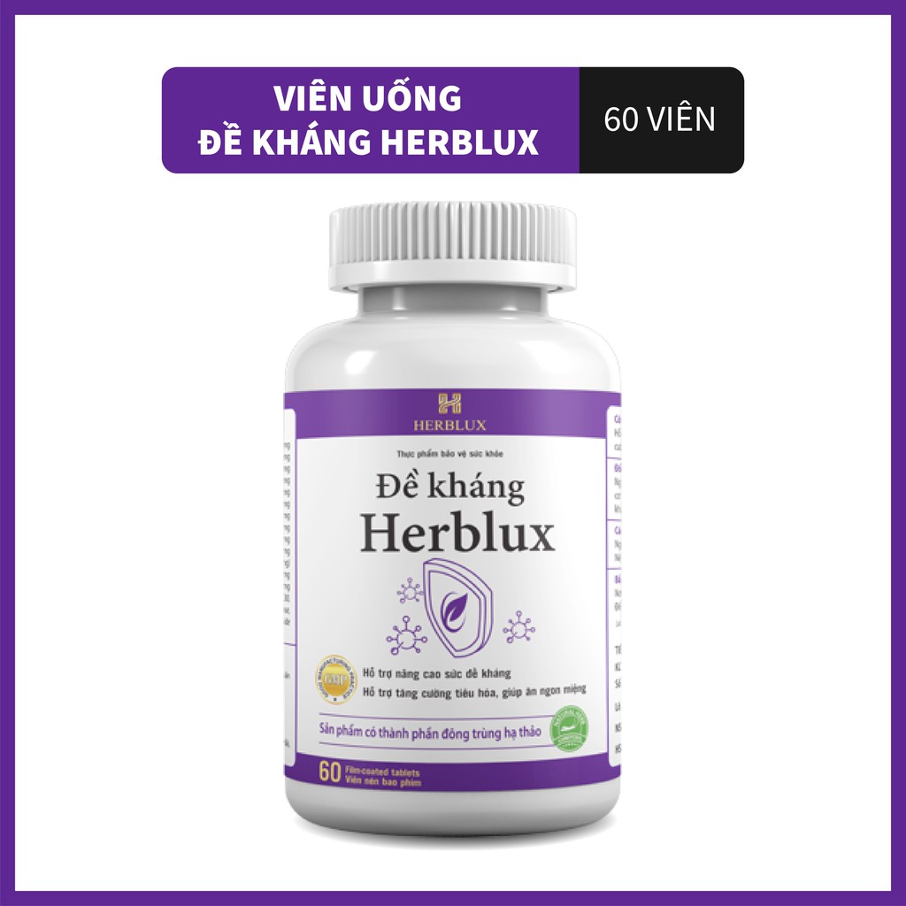 Viên uống Đề kháng Herblux tăng cường tiêu hóa, hệ miễn dịch, giúp ăn ngon miệng, ngủ ngon giấc  AGO