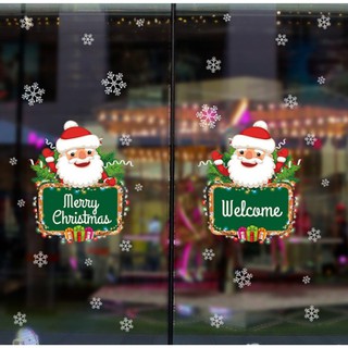 Decal trang trí Noel - Ông già noel vui vẻ (1 tấm hai hình)