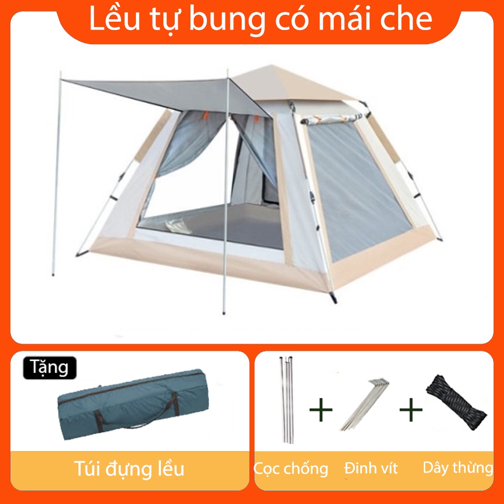 Lều cắm trại tự bung 2 lớp thông thoáng lớp thoáng mát chống nước cách nhiệt dành cho 3-5 người-Sweet camping