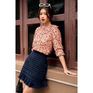 OLV - Chân váy Navy Wrinkle Mini Skirt