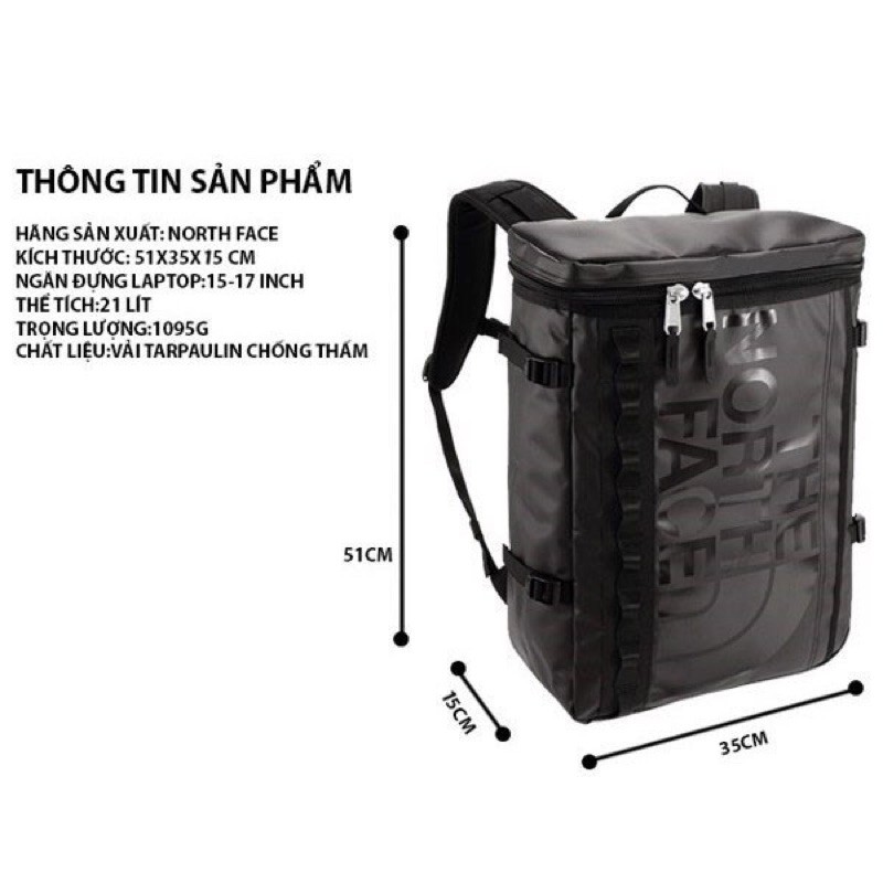 Balo The North Face TNF Fuse Box - Chống Nước màu full đen