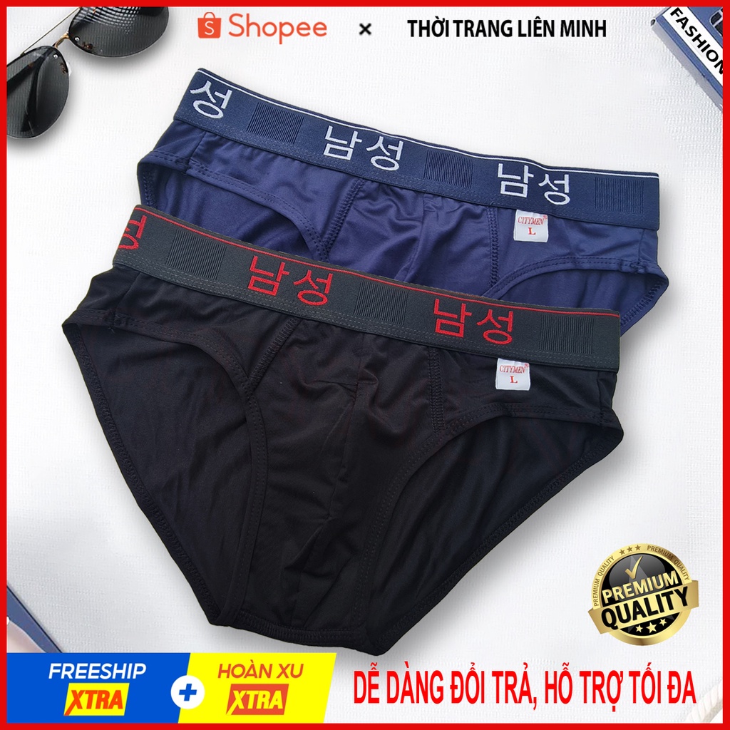 Combo 2 quần lót của nam lưng Hàn Quốc thun lạnh cao cấp, thấm hút và co dãn tốt, quần xì, đồ lót, sịp tam giác