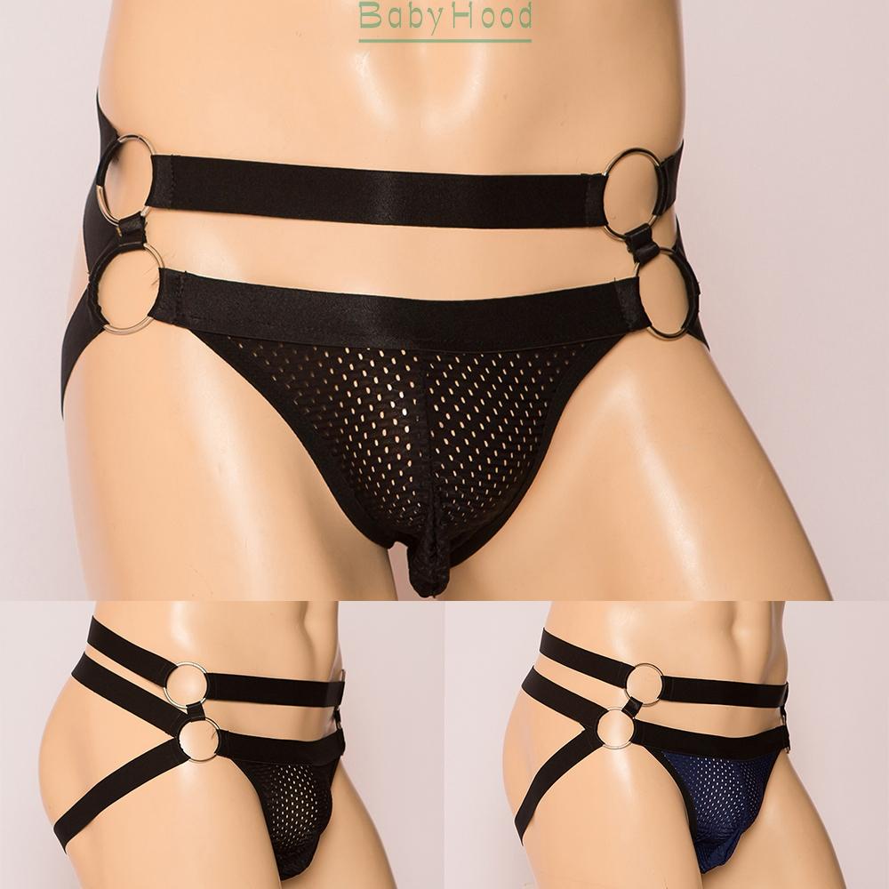 Mens Expose Jockstrap Pouch Enhancing V-Shaped Low waist Mesh Thong Underwear#BBHOOD