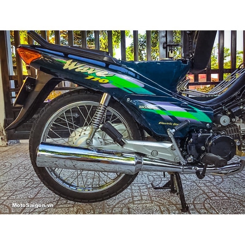 Bộ tem xe honda wave thái 110 màu xanh nhớt hàng nhập Thái Lan chất lượng cao tem 3 lớp màu sắc tươi sáng