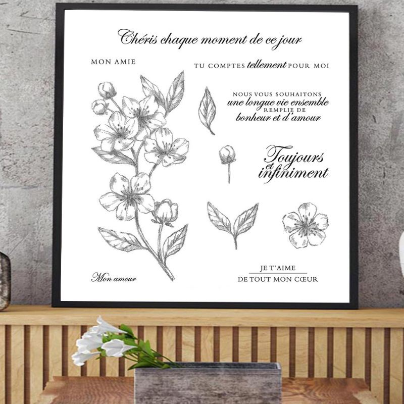 Tem Đóng Dấu Bằng Silicon Hình Chữ Cái Blala Pháp Màu Trong Suốt Dùng Làm Nền Trang Trí Sổ Tay DIY