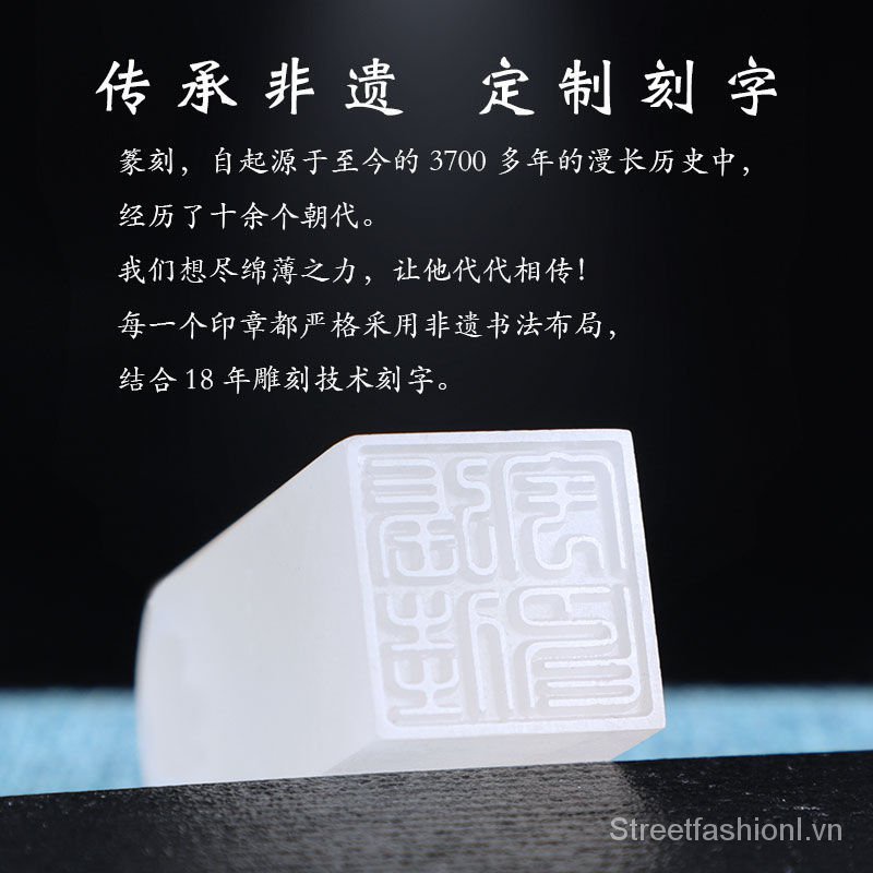 Con dấu đóng tên thư pháp bằng đá cứng hình vuông