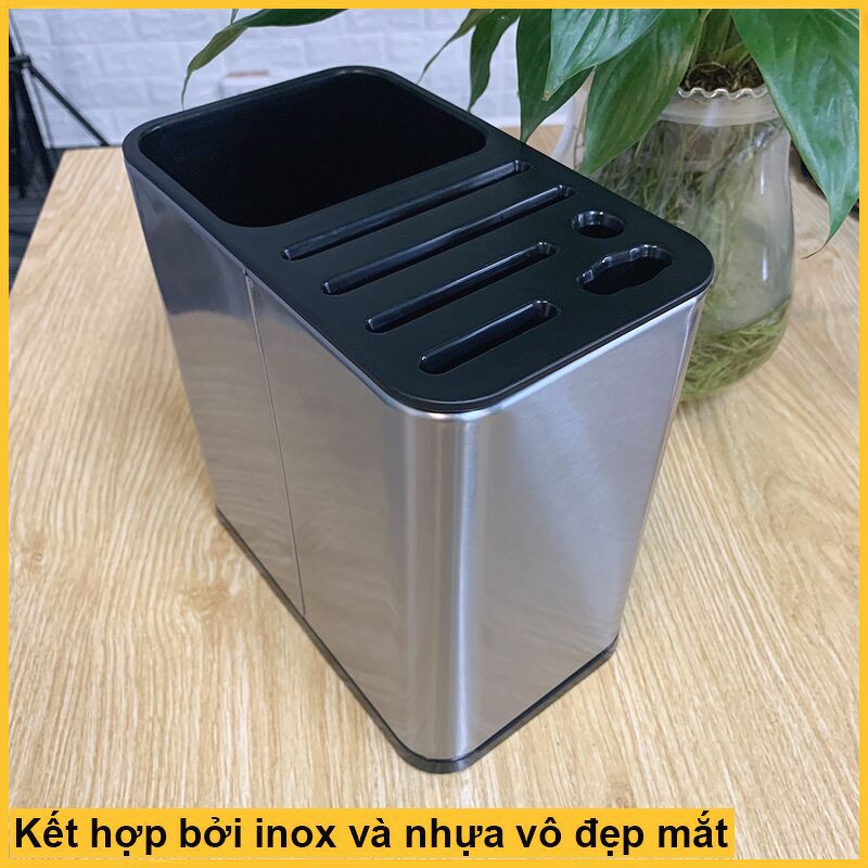 Ống cắm dao đũa inox 7 ngăn chất liệu inox không gỉ đáy có lỗ thông nước tránh vi khuẩn xâm nhập☀️TẶNG HỘP 30 GĂNG TAY☀️