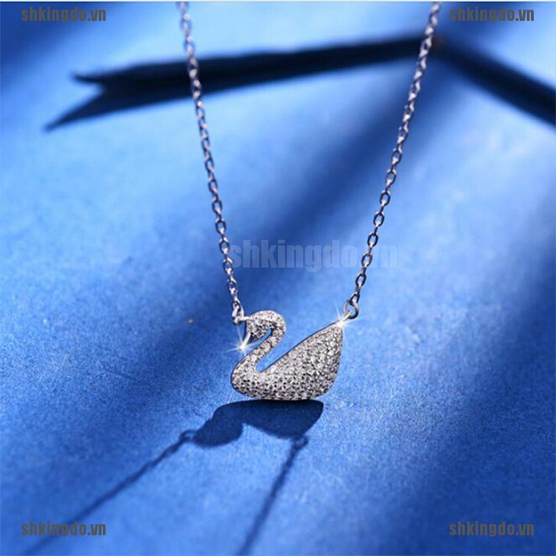 SWAROVSKI Bộ Trang Sức 3 Món Hình Thiên Nga Đính Đá Sang Trọng