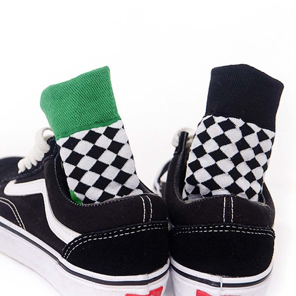 AROMA Đôi Vớ Thoáng Khí Thoải Mái Họa Tiết Kẻ Ô Vuông / Trái Tim Thời Trang Đường