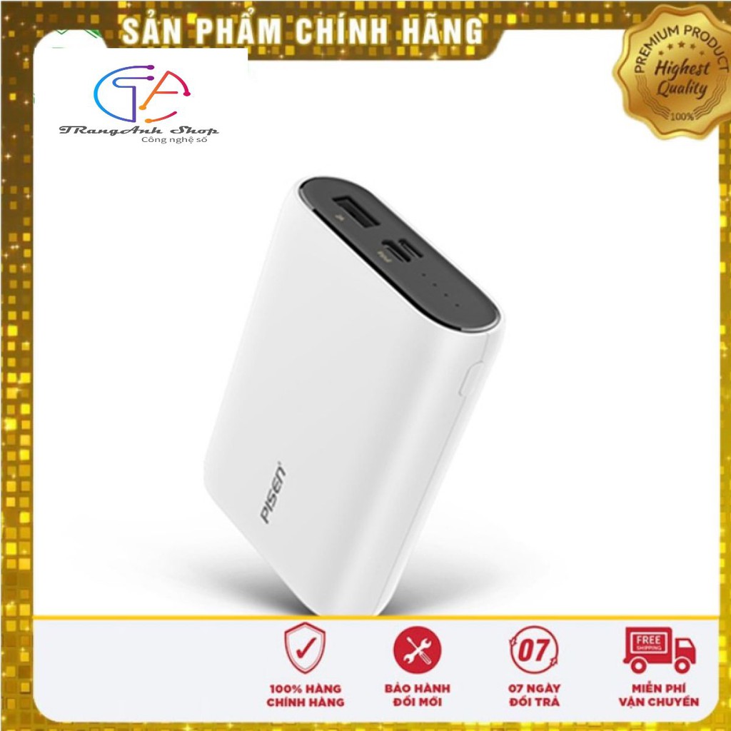 [ FREE SHIP ] Sạc dự phòng Pisen Easy Power 5 10050mAh (Type-C, Micro USB) - Hàng Chính Hãng