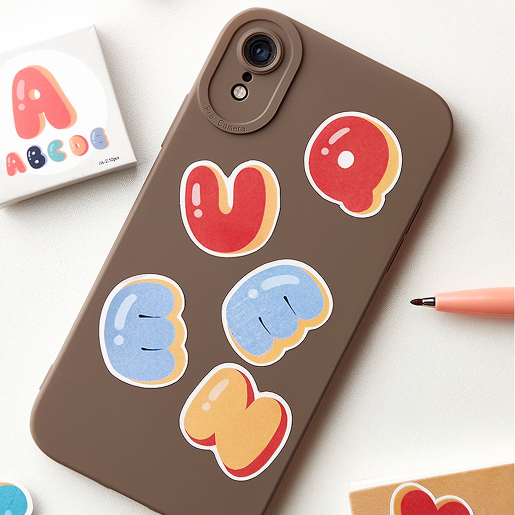 Miếng Dán Trang Trí Hộp Sổ Nhật Ký In Chữ DIY Sáng Tạo