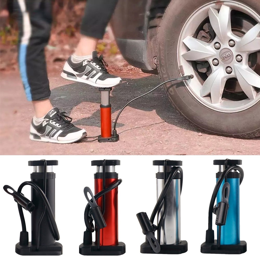 Ống bơm hơi lốp xe đạp áp suất cao nhỏ gọn bàn đạp chân mini