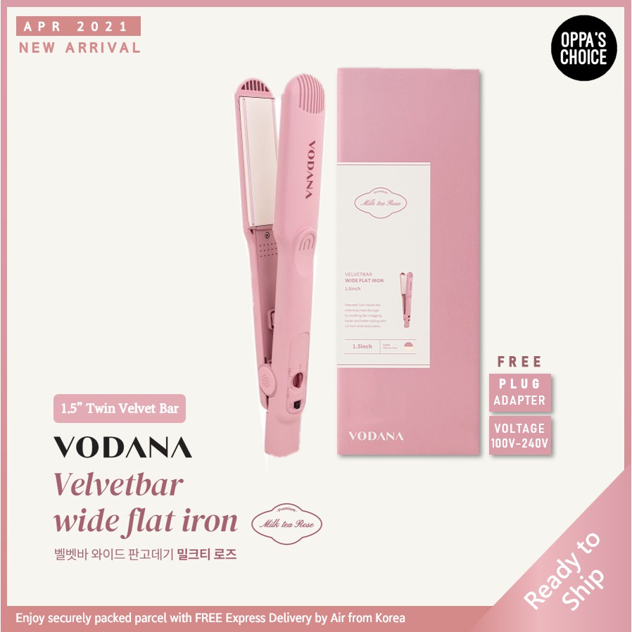 🇰🇷 VODANA VELVET BAR WIDE FLAT IRON MÁY Duỗi tóc (MILK TEA ROSE)
