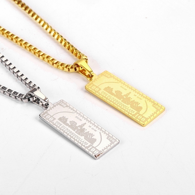 Vòng cổ Vàng Mặt Hình Tờ Tiền 1 Triệu Đô La Phong Cách Hip Hop Đường Phố