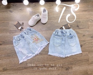Chân váy jean rách SBVG14 cho bé gái cute sz nhí sz 12-13kg