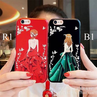 Ốp lưng iPhone 6/6Plus/7/8Plus công chúa đính đá quanh viền siêu cute