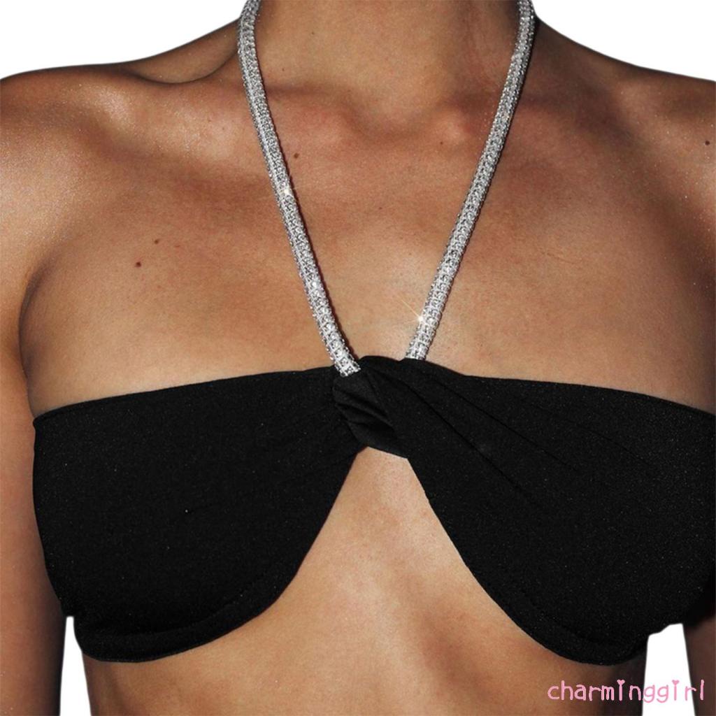 Áo Croptop Sát Nách Thiết Kế Hở Lưng Quyến Rũ