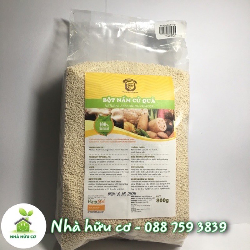 Bột nêm nấm củ quả HOMEFOOD 800gr - Date: 5/2024 Nhà Hữu Cơ