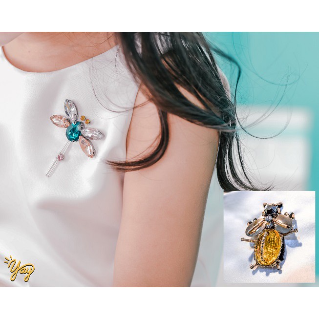 Set Áo Lụa đính Chuồn chuồn/ Ong vàng và Váy phồng | Bug Lady - Yay