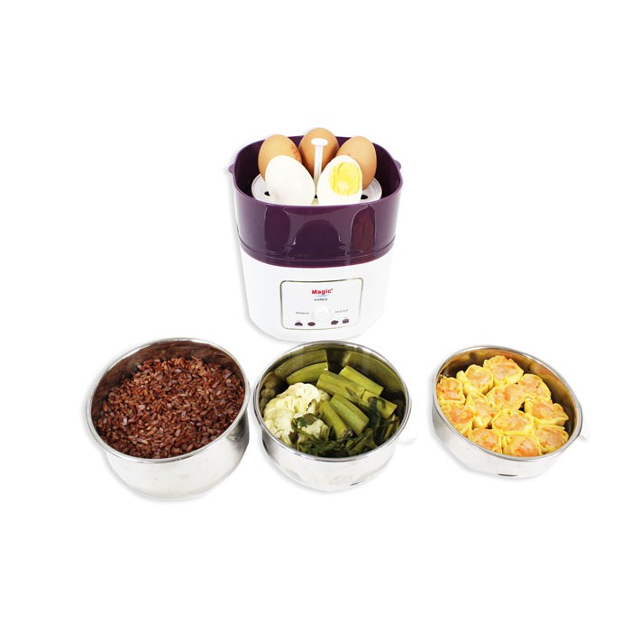 Hộp hâm nấu cơm điện MAGIC KOREA A-06 3 tầng công suất 250W nấu hâm giữ nhiệt bảo hành 12 tháng | BigBuy360 - bigbuy360.vn