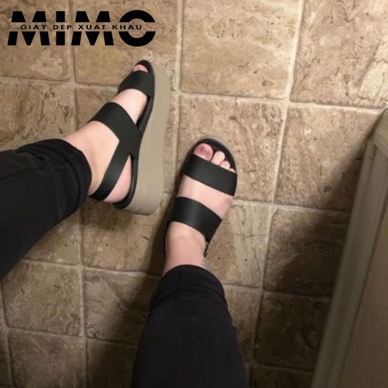 Sandal Cross Brooklyn đế bằng, cao gót 5p màu đen siêu êm nhẹ, bền đẹp cho nữ