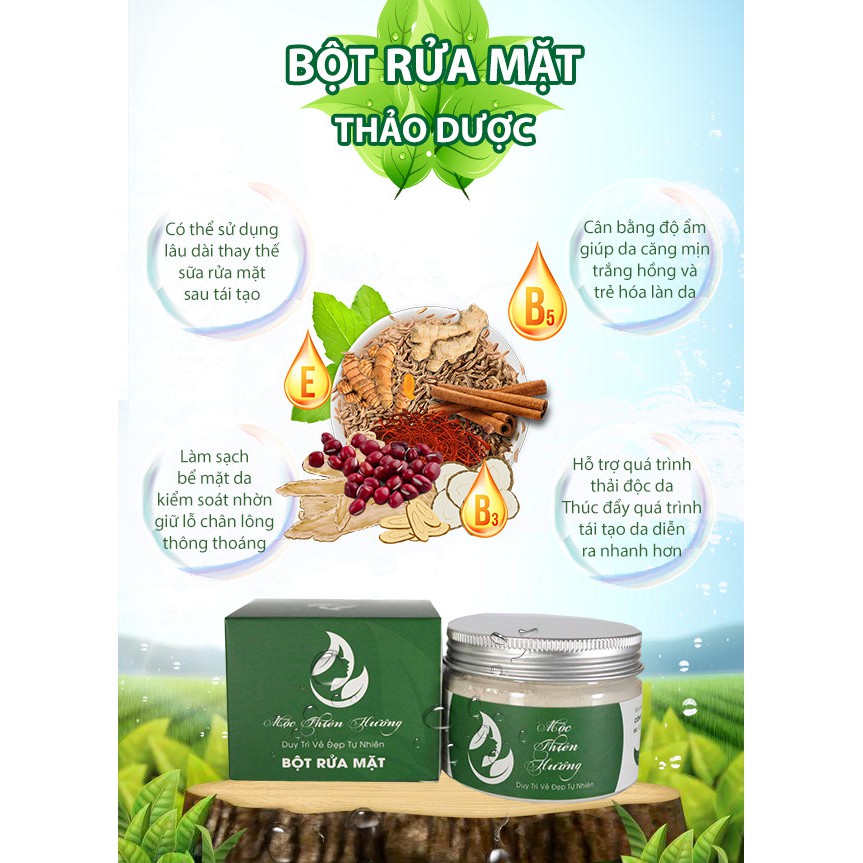 Bột Rửa Mặt Kiềm Nhờn, Ngừa Mụn Thâm Thảo Dược Mộc Thiên Hương 100gr