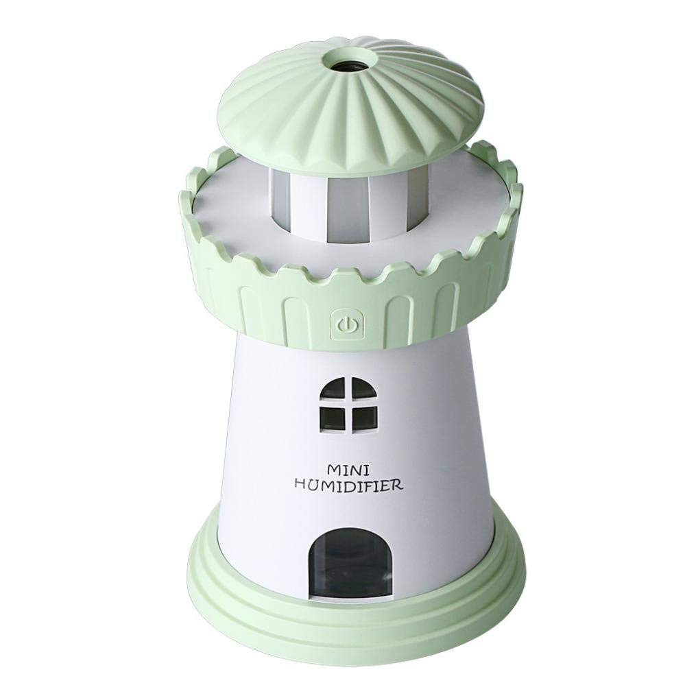 Máy xông tinh dầu phun sương, đèn ngủ ánh sáng vàng Lighthouse Humidifier - màu xanh là chuối non