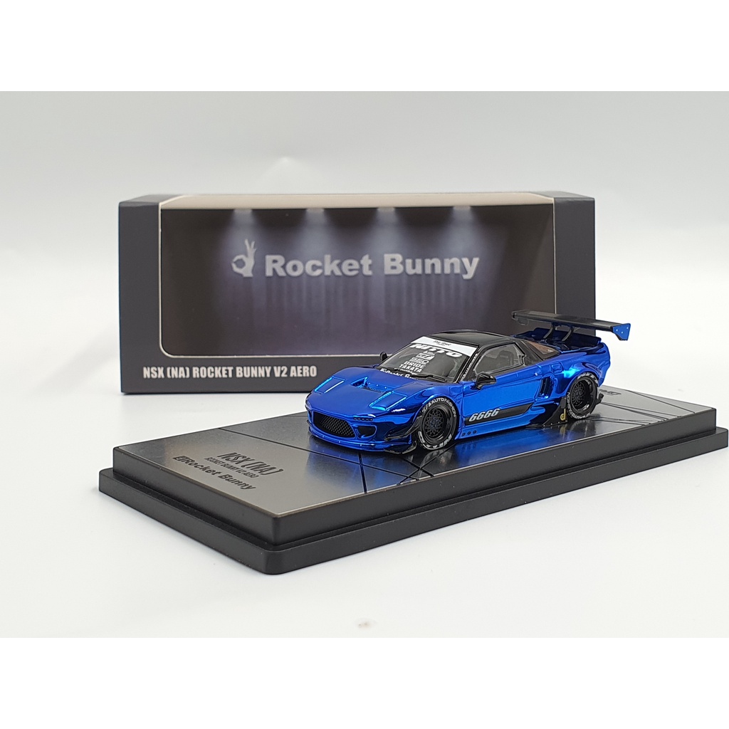 Xe Mô Hình NSX (NA) ROCKET BUNNY V2 AERO CHROME BLUE 1:64 INNO MODELS (Xanh)