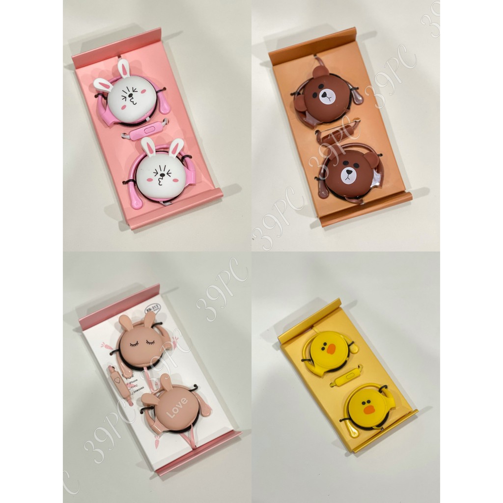 Tai Nghe Treo Tai / Chụp Tai Có Dây Kiểu Dáng Hoạt Hình Cute