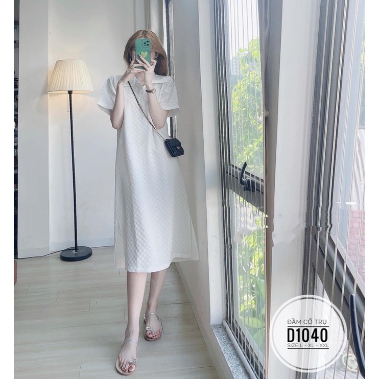 Bigsize Đầm cổ trụ D1040