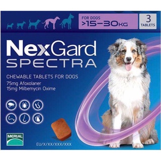 1 viên nhai nexgard spectra 15-30kg loại bỏ ve,ghẻ,bọ chét.nội ngoại kí sinh trùng